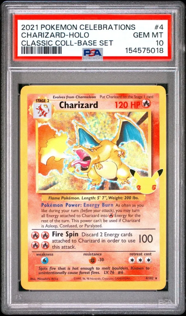 2021 POKEMON CELEBRATIONS CLASSIC COLLECTION #4 CHARIZARD-HOLO CLASSIC COLL-BASE SET PSA 10 #154575018